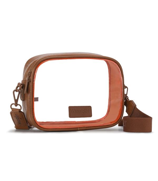Wrangler Clear Crossbody Stadium Bag (Brown)