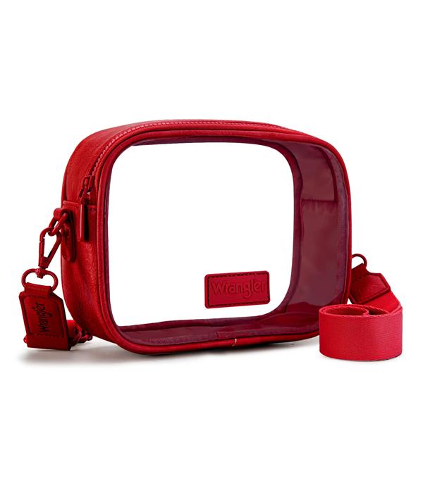 Wrangler Clear Crossbody Stadium Bag (Red)