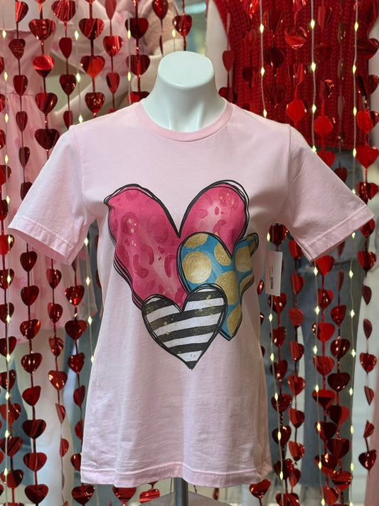Three Hearts Graphic T-Shirt