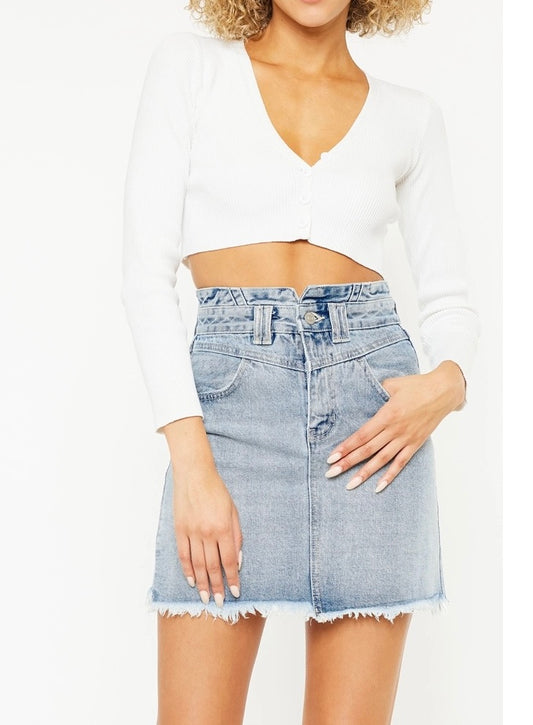 KanCan High Rise Denim Skirt
