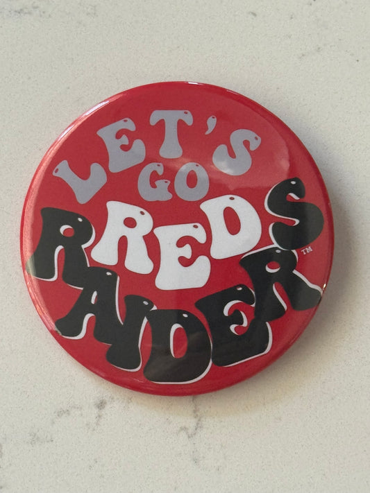 "Let's Go Red Raiders" Button