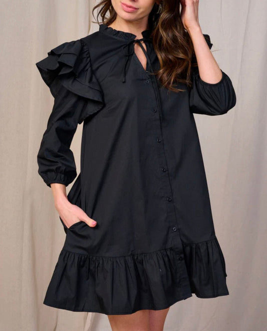 Ruffle Drop Waist Mini Dress