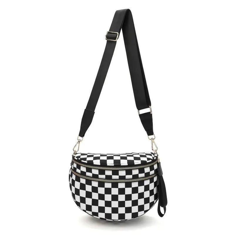 Crossbody Zipper Removal Strap Sling Bum Bag (Black)