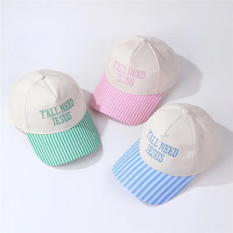 "Y'all Need Jesus" Pink Baseball Cap
