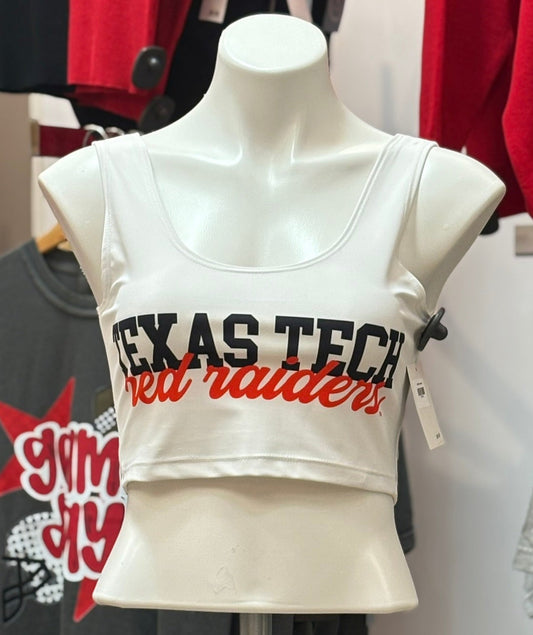 White tank top with 'Texas Tech Red Raiders'