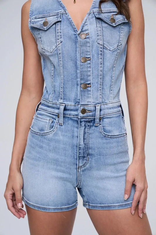 Sleeveless Denim Romper
