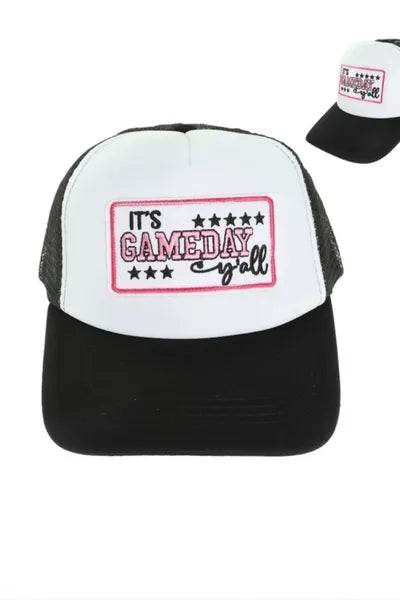 Baseball Cap - Mesh Backing "It's Game Day Yall" (Pink)
